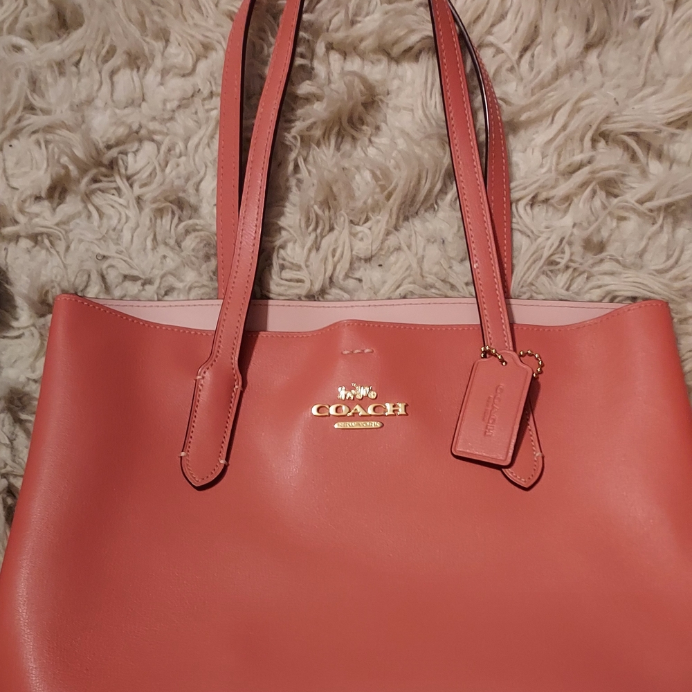 Coach Pink Leather Tote Bag